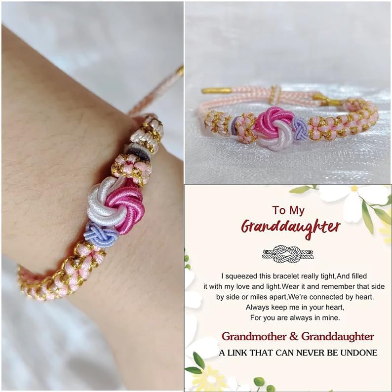 DivaGlamz To My Granddaughter-Infinity Forever Love Heart Bracelet, Natural Emperor Stone Double Layer Purple Beaded Woven Wrap Bracelets Adjustable Mind Peace Gift Jewelry - Image 2